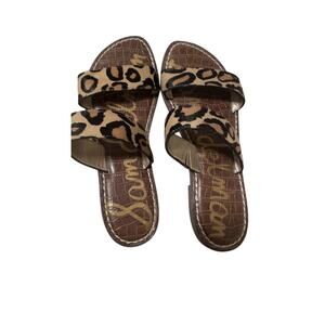 Sam Edelman Gala Slide Sandal W Size 6.5 Dual Straps Leopard Animal print, glam